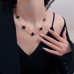 ¡®Jewelicorn¡¯CLOVER 10 MOTIFS ONYX NECKLACE