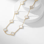 Jewelicorn Kleeblatt-Halskette mit 10 Motiven aus weißem Perlmutt