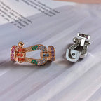 Jewelicorn FORCE Großes Hufeisen-Armband mit farbigen Diamanten in Roségold