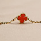 [⭐JeweliWhal] CLOVER 5 MOTIF RED CORNELIAN BRACELET COLLECTION