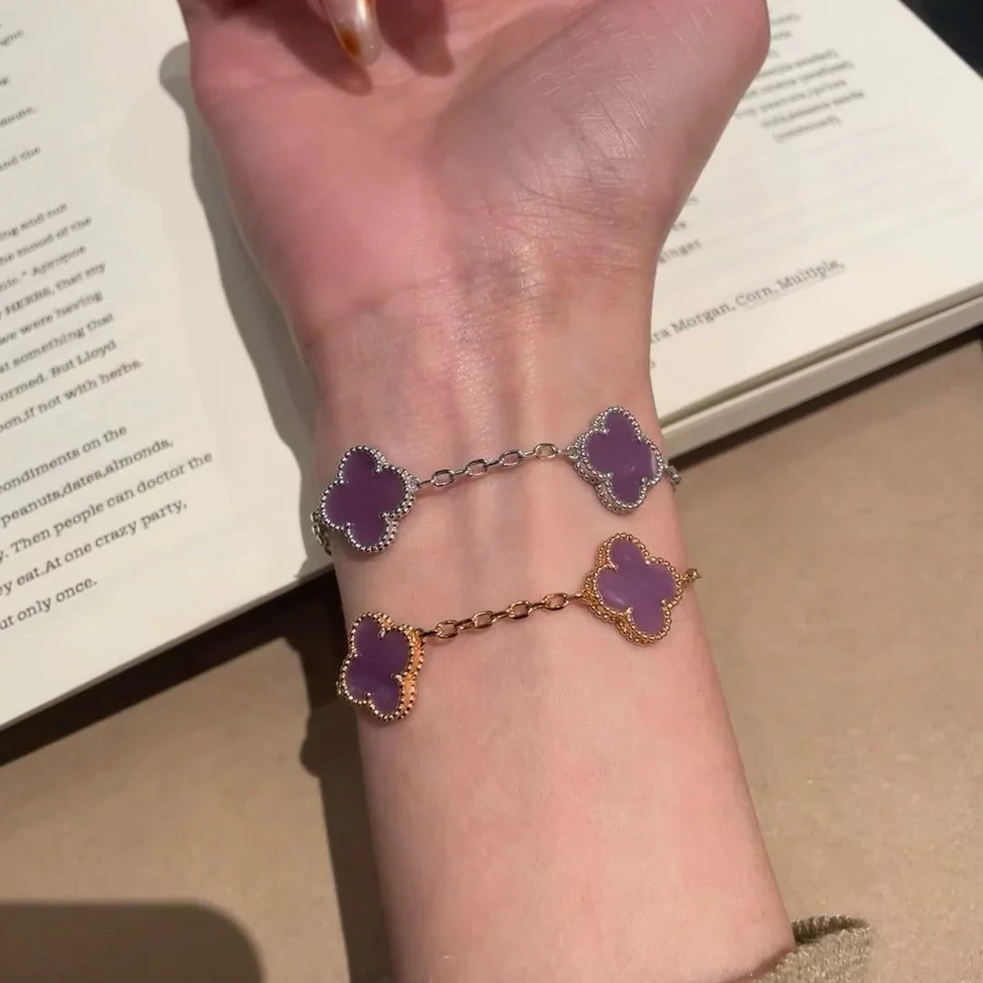 [⭐JeweliWhal] CLOVER 5 MOTIF VIOLET BRACELET COLLECTION