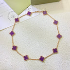 ¡®Jewelicorn¡¯CLOVER 10 MOTIFS  PURPLE VIOLET  NECKLACE