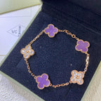 [⭐JeweliWhal] CLOVER 5 MOTIF VIOLET BRACELET COLLECTION