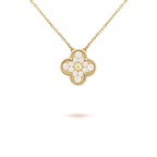 Jewelicorn Kleeblatt-Halskette mit 15 mm Diamanten und einzelner Blüte