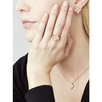 Jewelicorn Kleeblatt-Halskette mit 15 mm Diamanten und einzelner Blüte