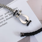 ®Jewelicorn® フォース ラージ ホースシュー ブラック ダイヤモンド ブレスレット シルバー