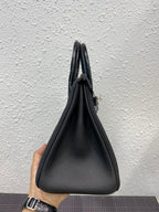 HM BIRKIN 25CM BLACK CROCODILE AND TOGO LEATHER GOLD HARDWARE