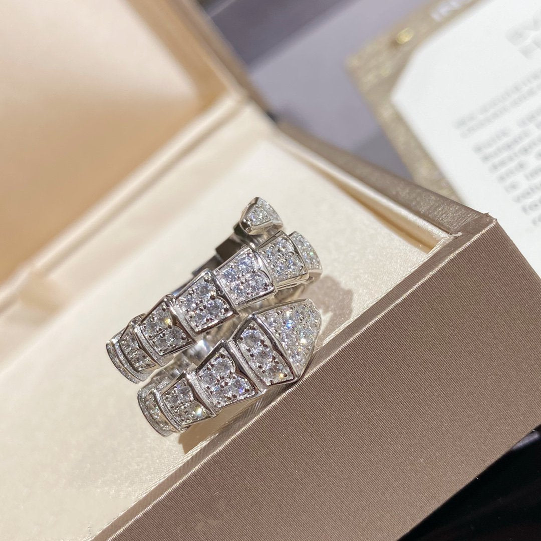 ¡®Jewelicorn¡¯SERPENTI DOPPELRING SILBER DIAMANTENPAVED