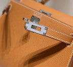 HM KELLY MINI 20 GOLDBRAUN EPSOM SILBERBESCHLÄGE