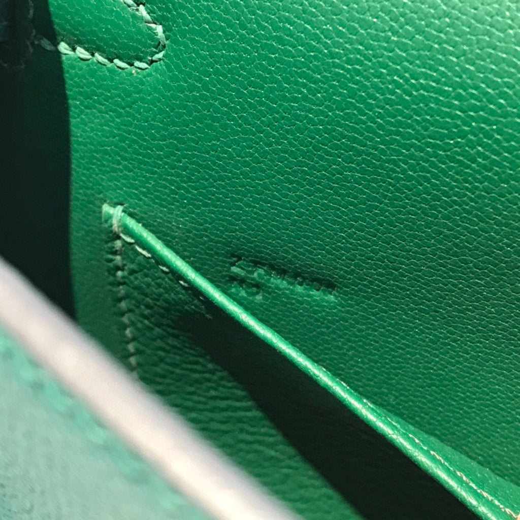 HM KELLY MINI 20 GRÜN EPSOM GOLD BESCHLÄGE