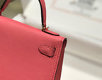 HM KELLY MINI 20 DUNKELROSA EPSOM GOLD BESCHLÄGE