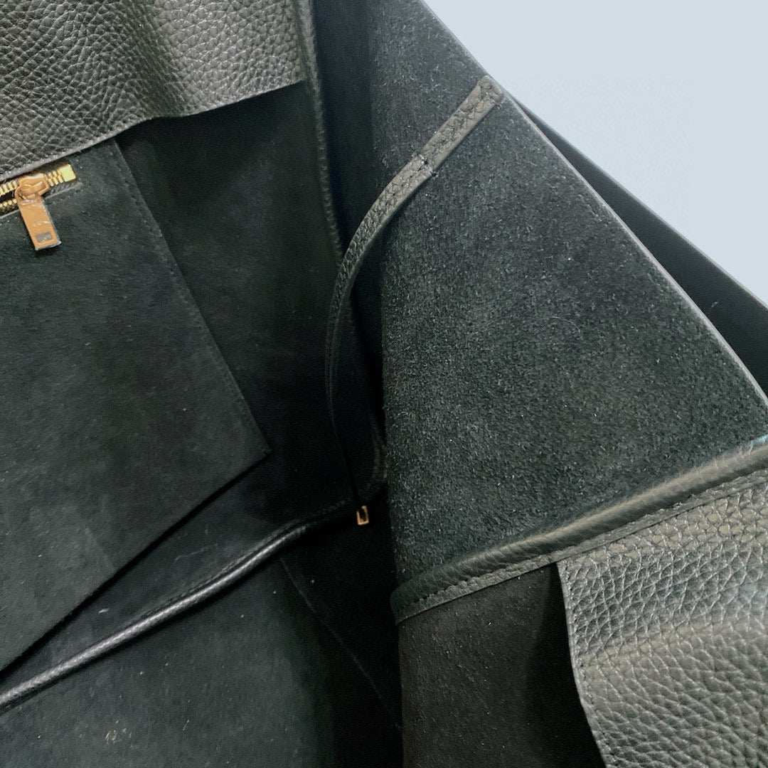 LE 5 À 7 BEA IN GRAINED LEATHER BLACK