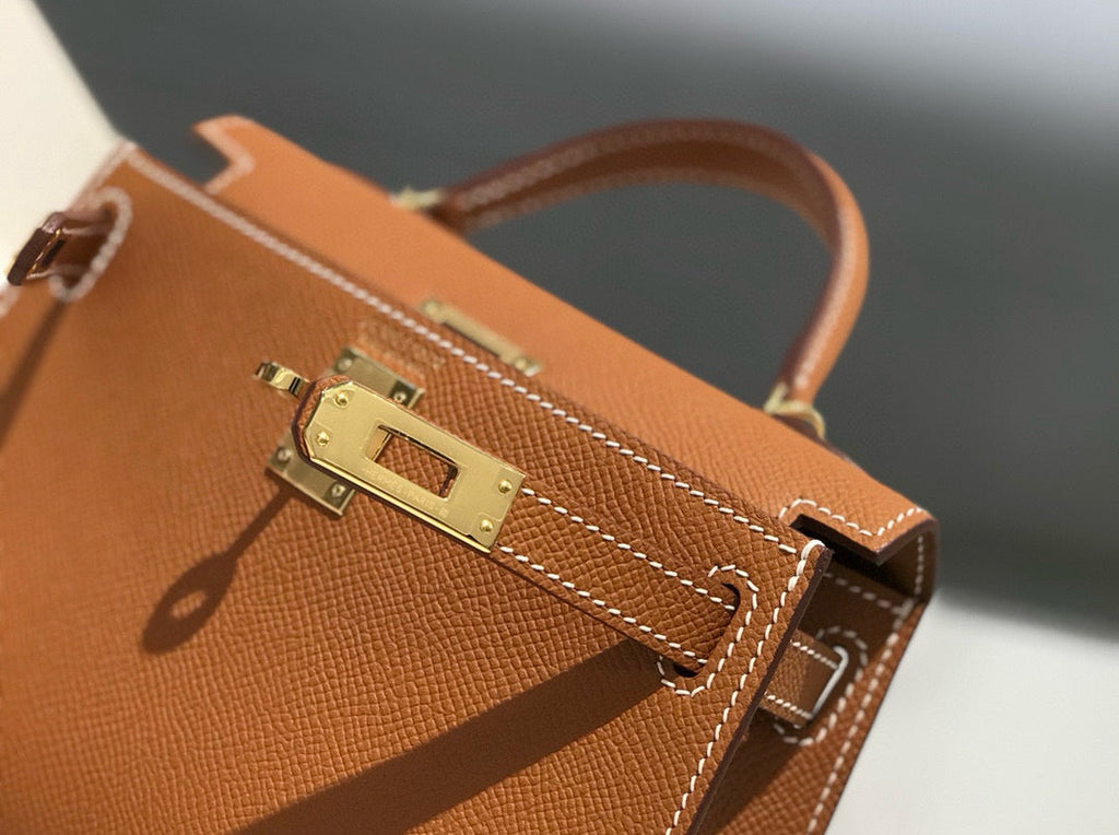 HM KELLY MINI 20 GOLDEN BROWN EPSOM GOLD HARDWARE