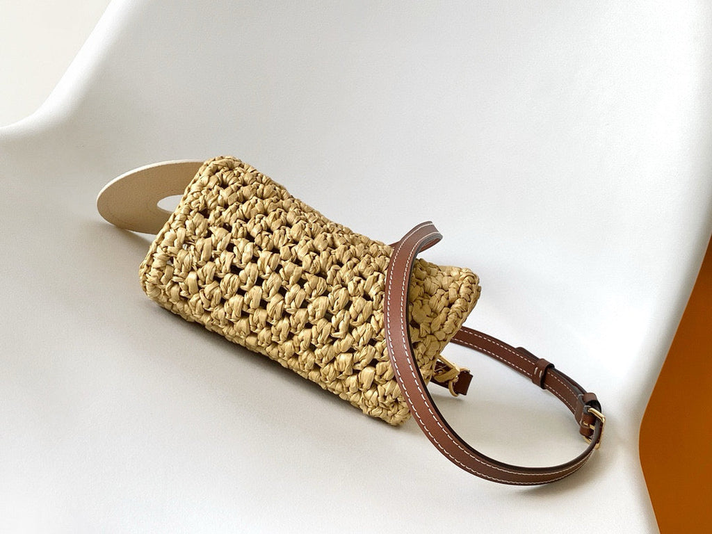 NANO SPEEDY 16 IN RAFFIA GOLD HARDWARE