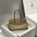 HM SHOULDER BIRKIN 29CM GRAY CALFSKIN SILVER HARDWARE