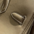 HM SHOULDER BIRKIN 29CM GRAY CALFSKIN SILVER HARDWARE