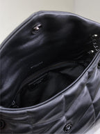 LOULOU PUFFER MEDIUM 29 IN ALL BLACK SHEEPSKIN BLACK HARDWARE