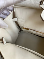 HM Birkin 25 cm Creme Togo Leder Gold Beschläge