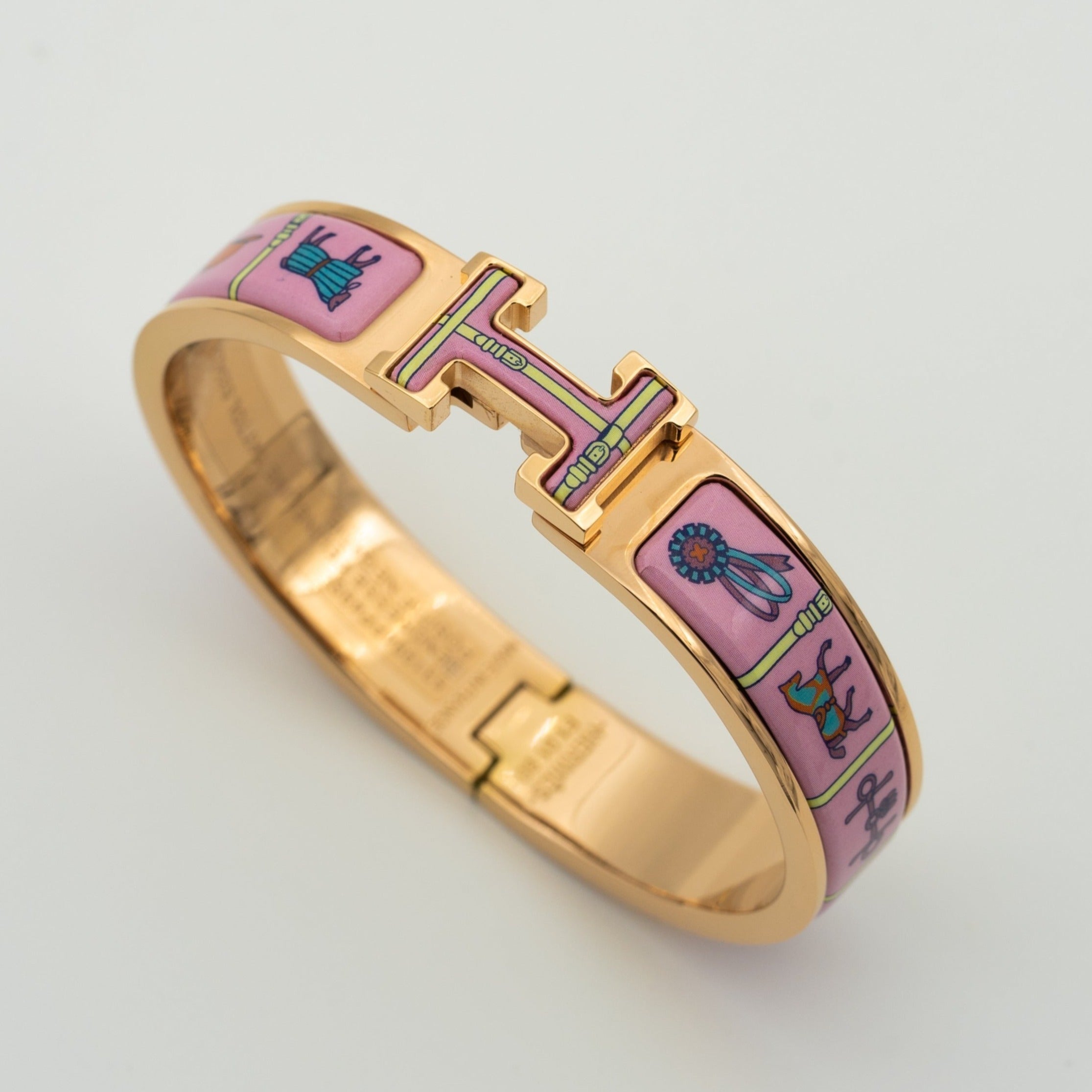 Jewelicorn® Armband aus rosafarbener Keramik in Gold