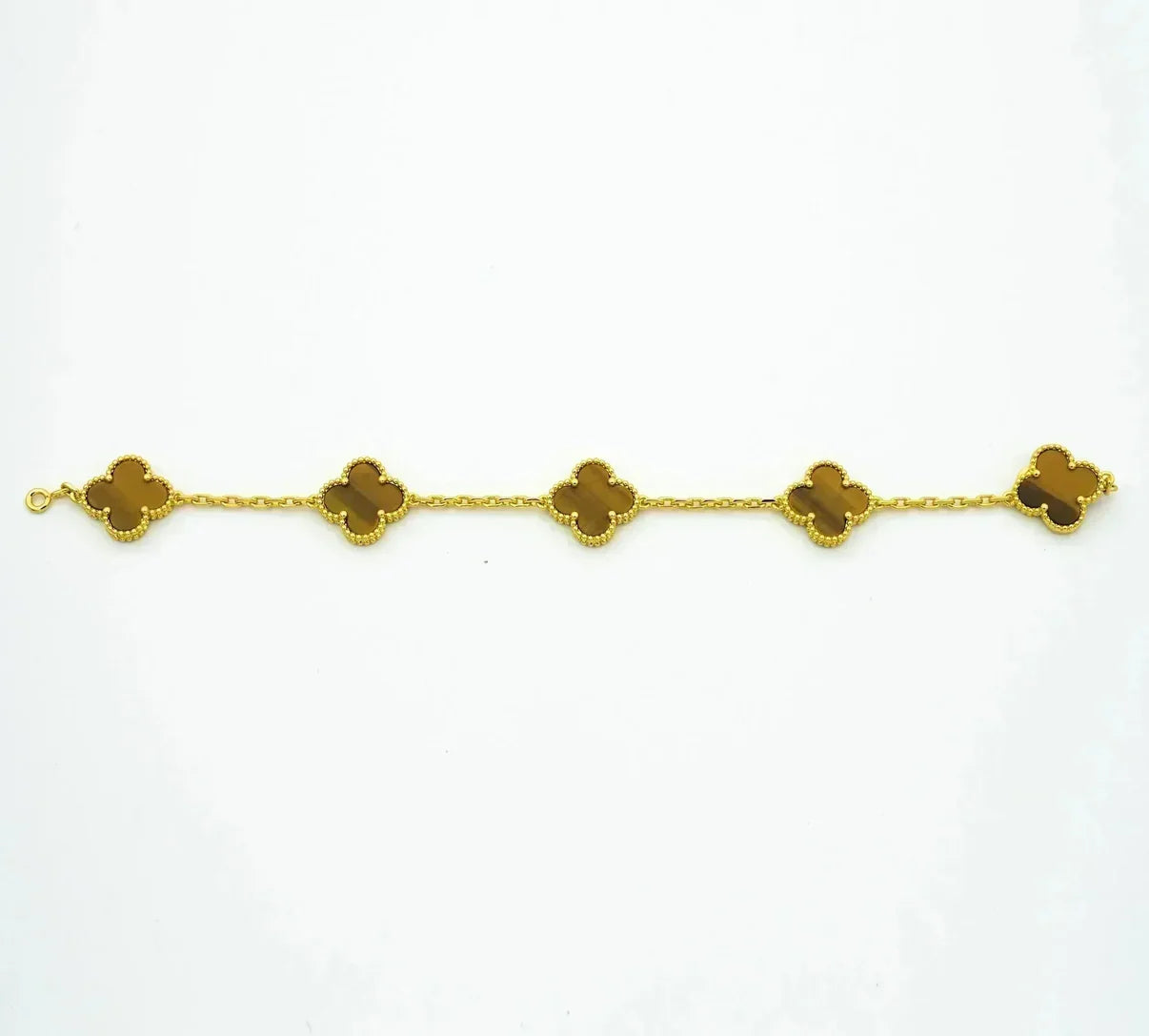 [⭐JeweliWhal] CLOVER 5 MOTIFS TIGER EYE BRACELET COLLECTION