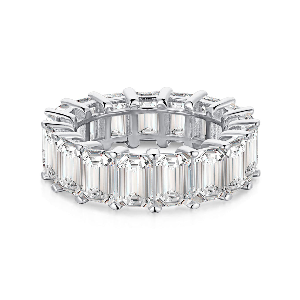 [Tonmkive Jewelry]0.75 Carat Elegant Emerald Cut Tennis Ring