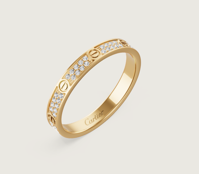 [⭐JeweliWhal]LOVE RING 2.6mm-wide full-diamond ring Gold
