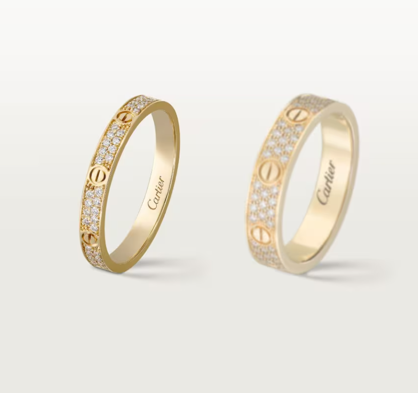 [⭐JeweliWhal]LOVE RING 2.6mm-wide full-diamond ring Gold