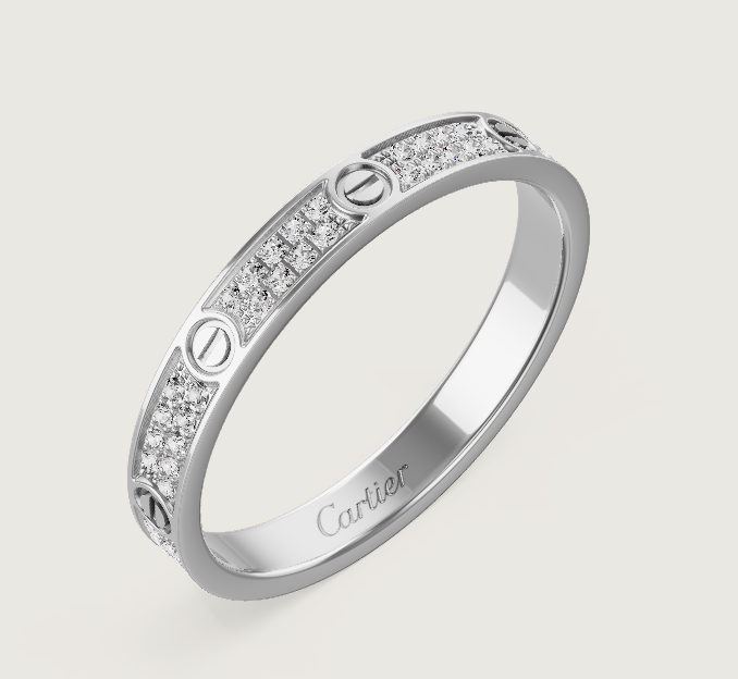 [⭐JeweliWhal]LOVE RING 2.6mm-wide full-diamond ring silver