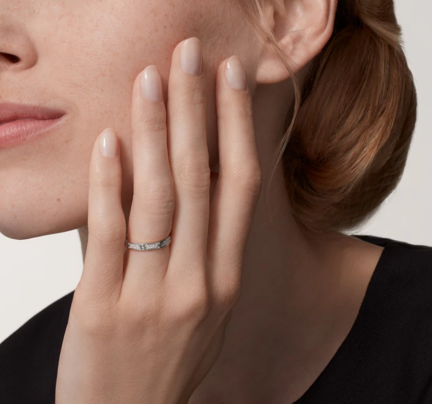 [⭐JeweliWhal]LOVE RING 2.6mm-wide full-diamond ring silver