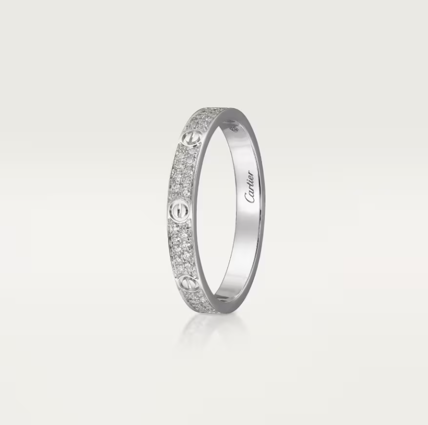 [⭐JeweliWhal]LOVE RING 2.6mm-wide full-diamond ring silver
