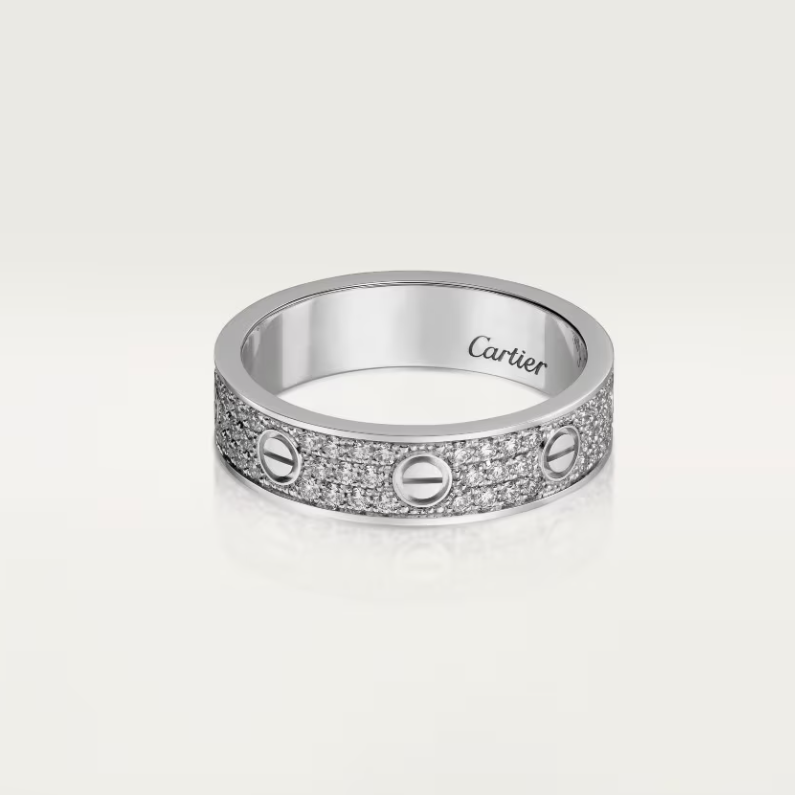 [⭐JeweliWhal]LOVE RING 4mm-wide full-diamond ring silver