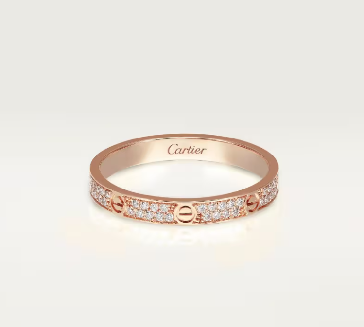 [⭐JeweliWhal]LOVE RING 2.6mm-wide full-diamond ring Rose Gold
