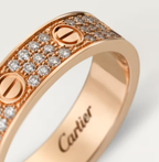 [⭐JeweliWhal]LOVE RING 4mm-wide full-diamond ring Rose Gold