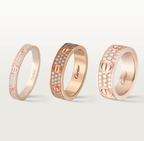 [⭐JeweliWhal]LOVE RING 4mm-wide full-diamond ring Rose Gold