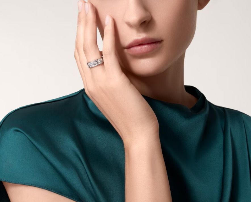 [⭐JeweliWhal]LOVE RING 6.5MM Full Diamond, 6 Major Diamonds Silver