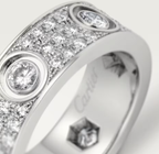 [⭐JeweliWhal]LOVE RING 6.5MM Full Diamond, 6 Major Diamonds Silver
