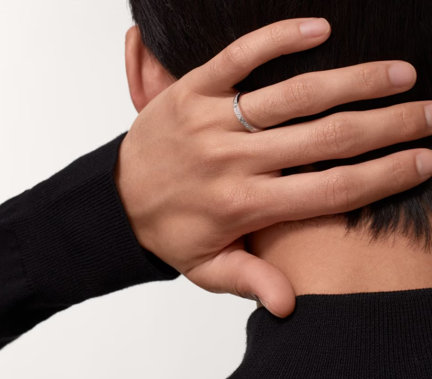 [⭐JeweliWhal]LOVE RING 2.6mm-wide full-diamond ring Rose Gold