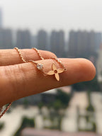 Jewelicorn BLÜTENANHÄNGER AUS ROSA GOLD UND DIAMANTEN