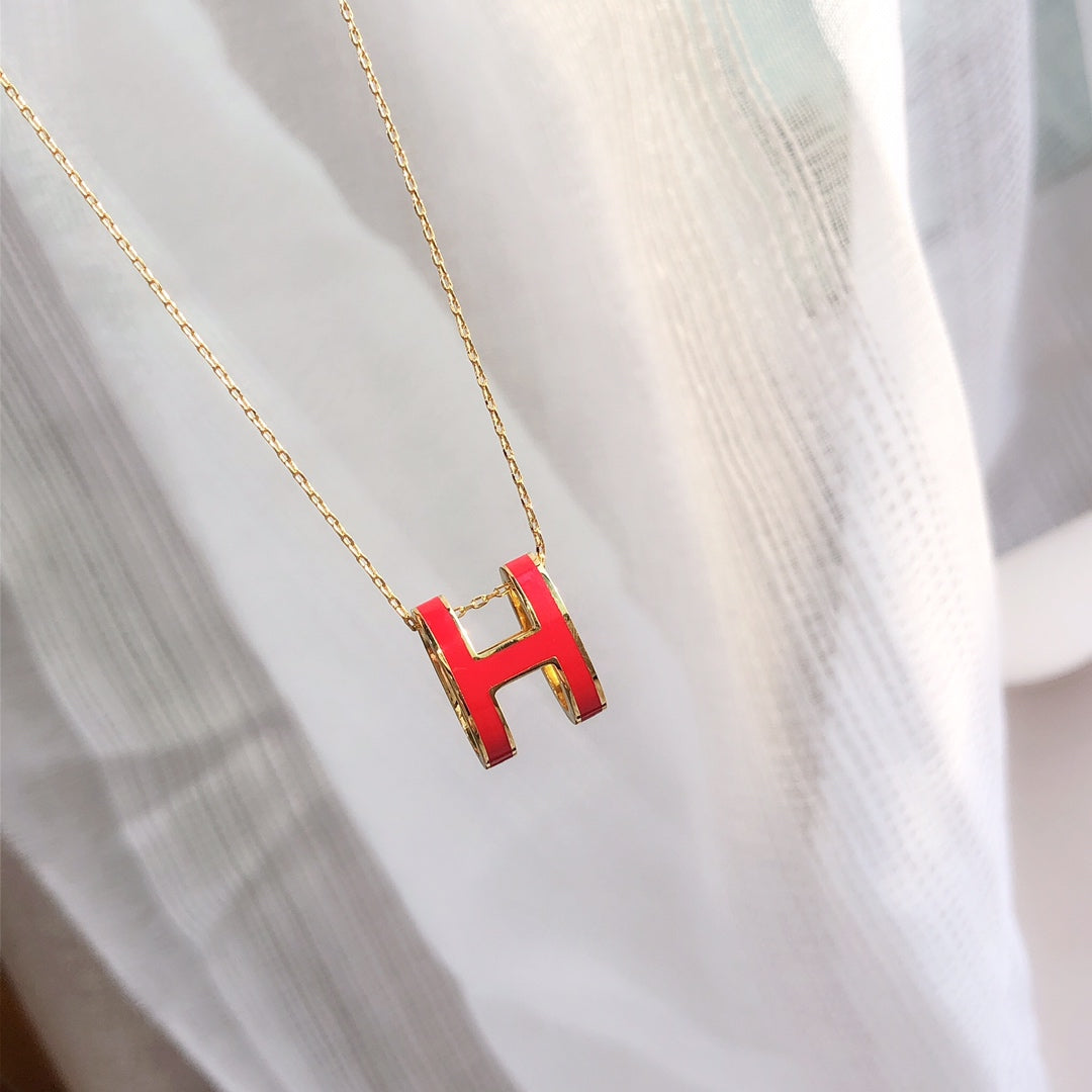 ®Jewelicorn® HM CLIC レッド エナメル ゴールド ネックレス