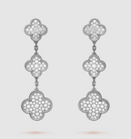 ¡®Jewelicorn¡¯CLOVER 3 MOTIF DIAMOND SILVER DROP EARRINGS