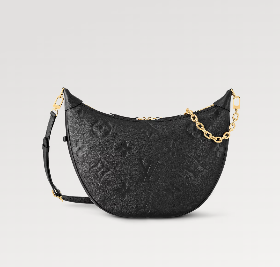 LOOP HOBO 38 SCHWARZ MONOGRAM EMPREINTE LEDER GOLDENE BESCHLÄGE