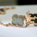 [⭐JeweliWhal] CLOVER 5 MOTIF GRAY MOP BRACELET COLLECTION