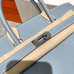 HM Birkin 30 cm Cloud Blue Togo-Leder Silberne Beschläge
