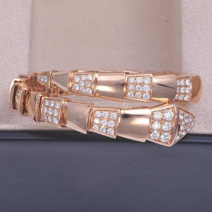 ¡®Jewelicorn¡¯SERPENTI WIDE BRACELET PINK GOLD DIAMOND