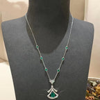 ¡®Jewelicorn¡¯DREAM NECKLACE MALACHITE DIAMOND SILVER