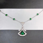 ¡®Jewelicorn¡¯DREAM NECKLACE MALACHITE DIAMOND SILVER