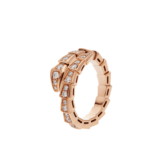 ®Jewelicorn® SERPENTI RING ROSA GOLD DIAMANTEN BEFASST 4MM