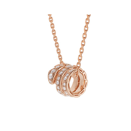 ¡®Jewelicorn¡¯SERPENTI PINK GOLD NECKLACE DOUBLE RING DIAMOND