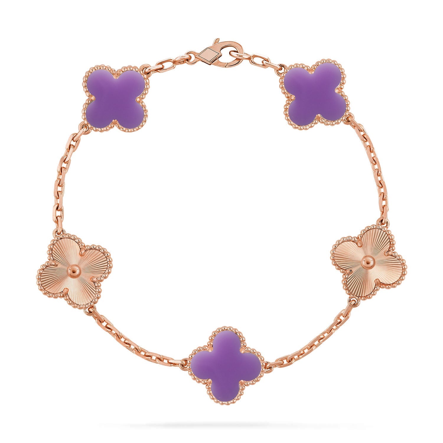 [⭐JeweliWhal]CLOVER 5 MOTIF LIGHT PURPLE BRACELET COLLECTION