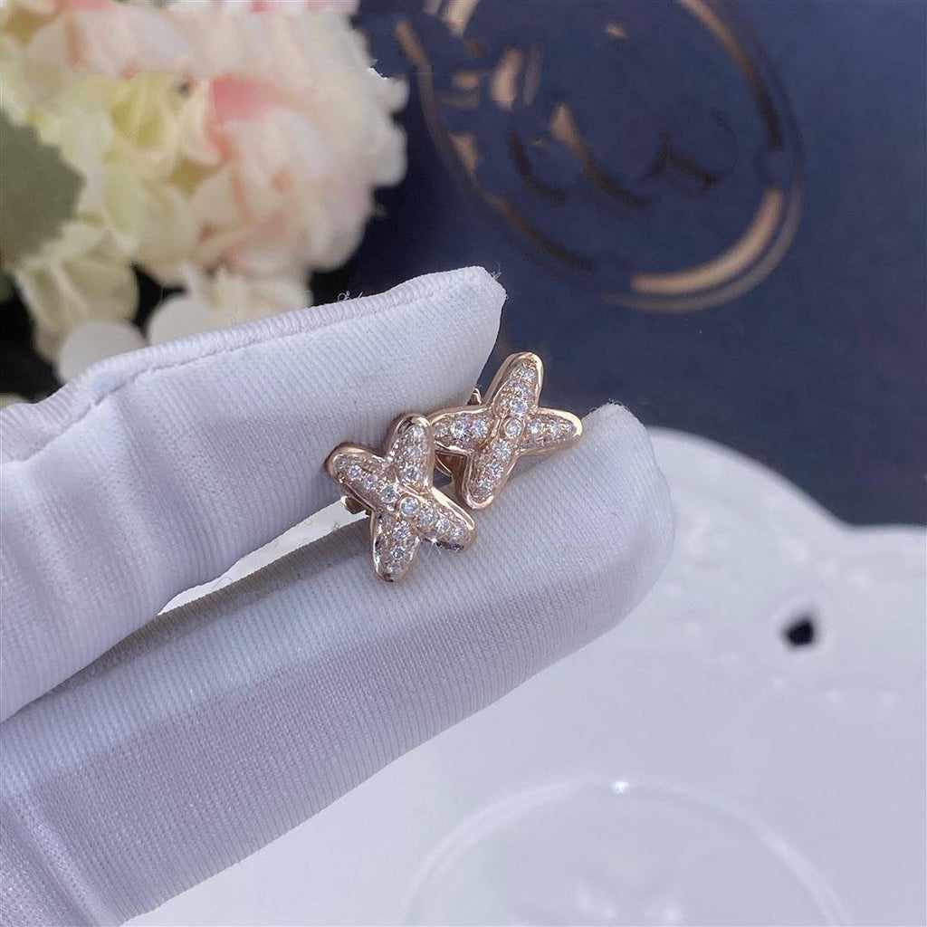 Jewelicorn Ohrringe aus rosafarbenem Gold mit Diamanten